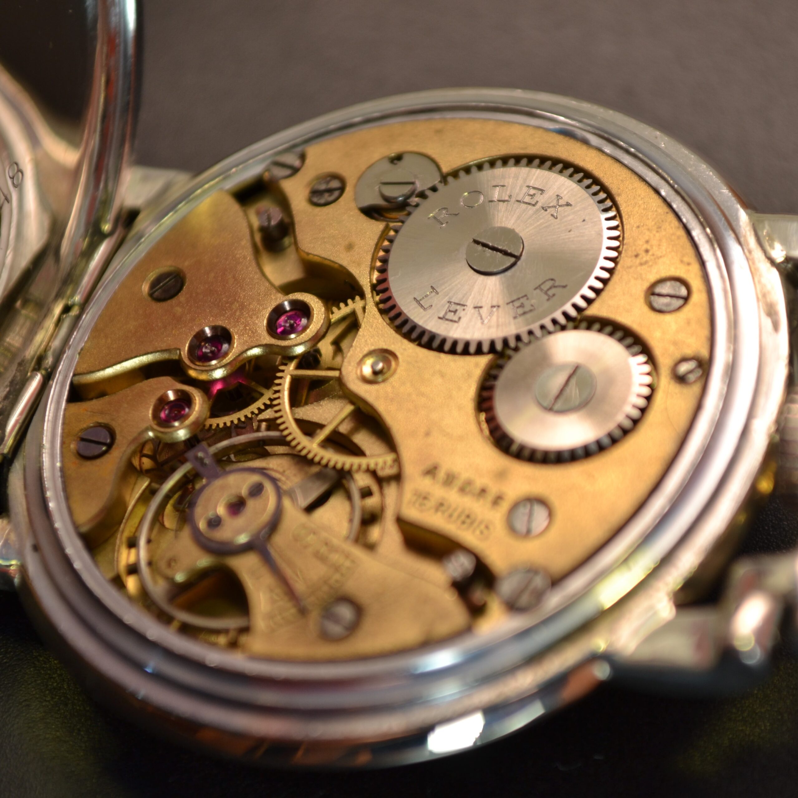Vintage Military Rolex Lever Men's Watch 45mm – Chronometer, Tropical Dial photo 11