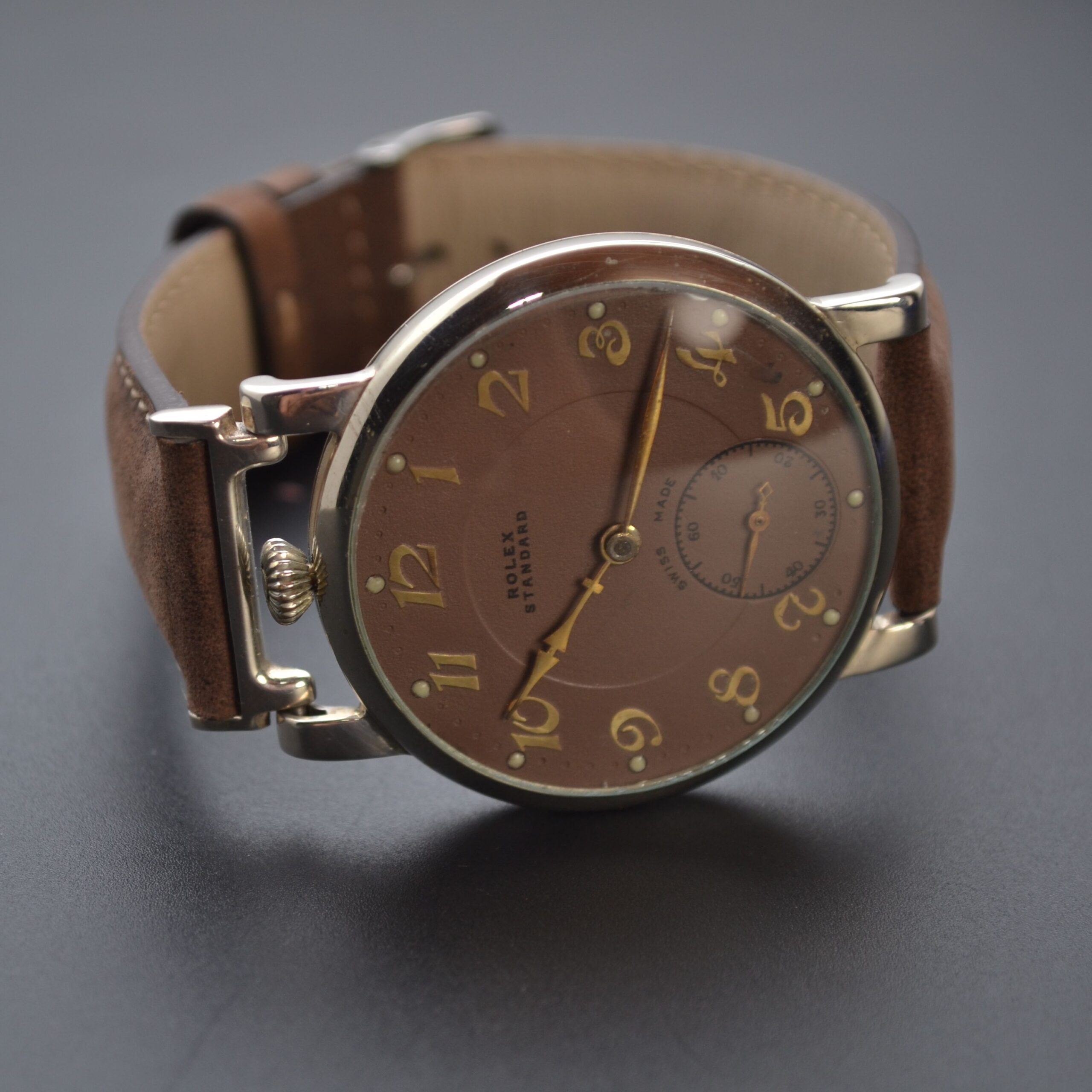 Vintage Rolex Military Watch 1930 – 45mm Tropical Dial Chronograph photo 3