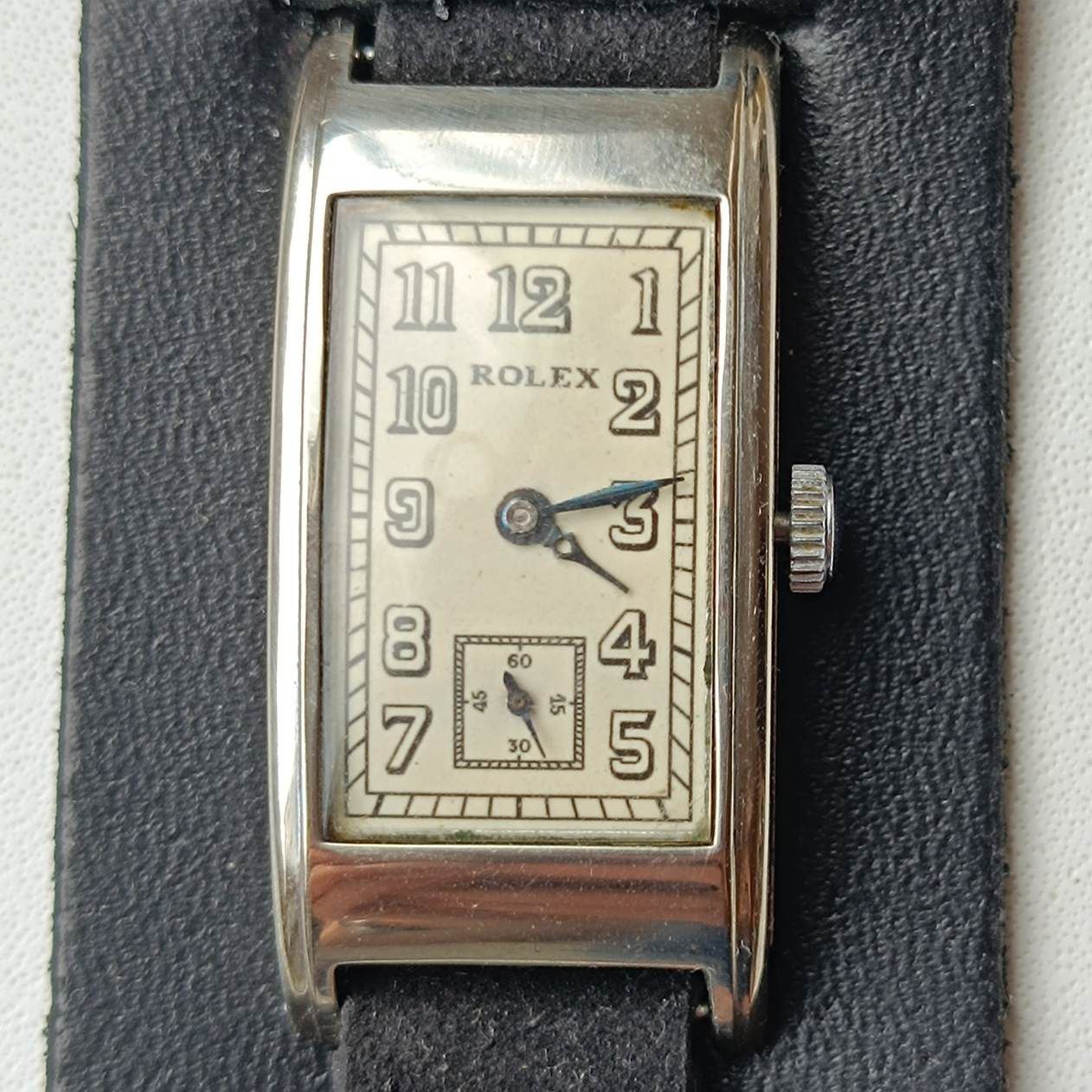 Vintage Rolex Rectangle Tank 1930s Military WW2 Officers Trench Watch