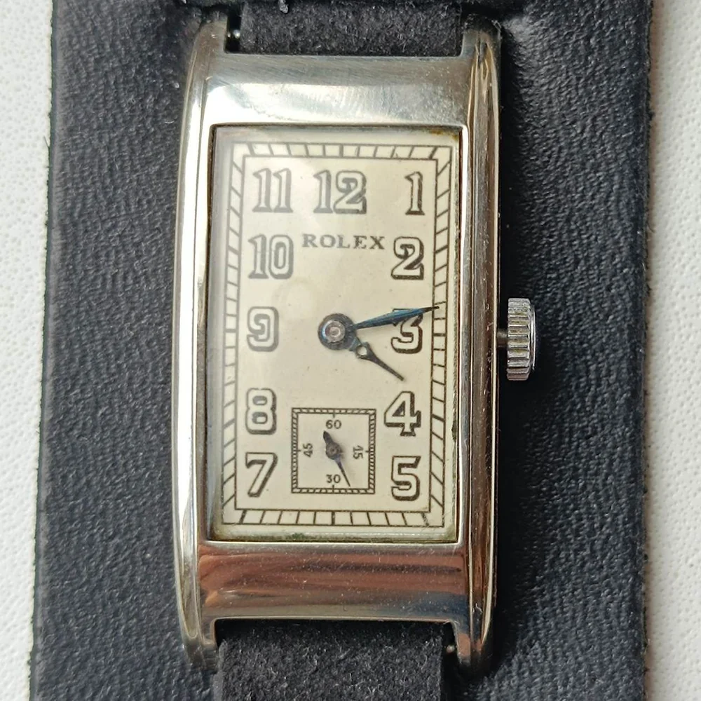 Vintage Rolex rectangle 1930’s tank military WW2 officers trench watch