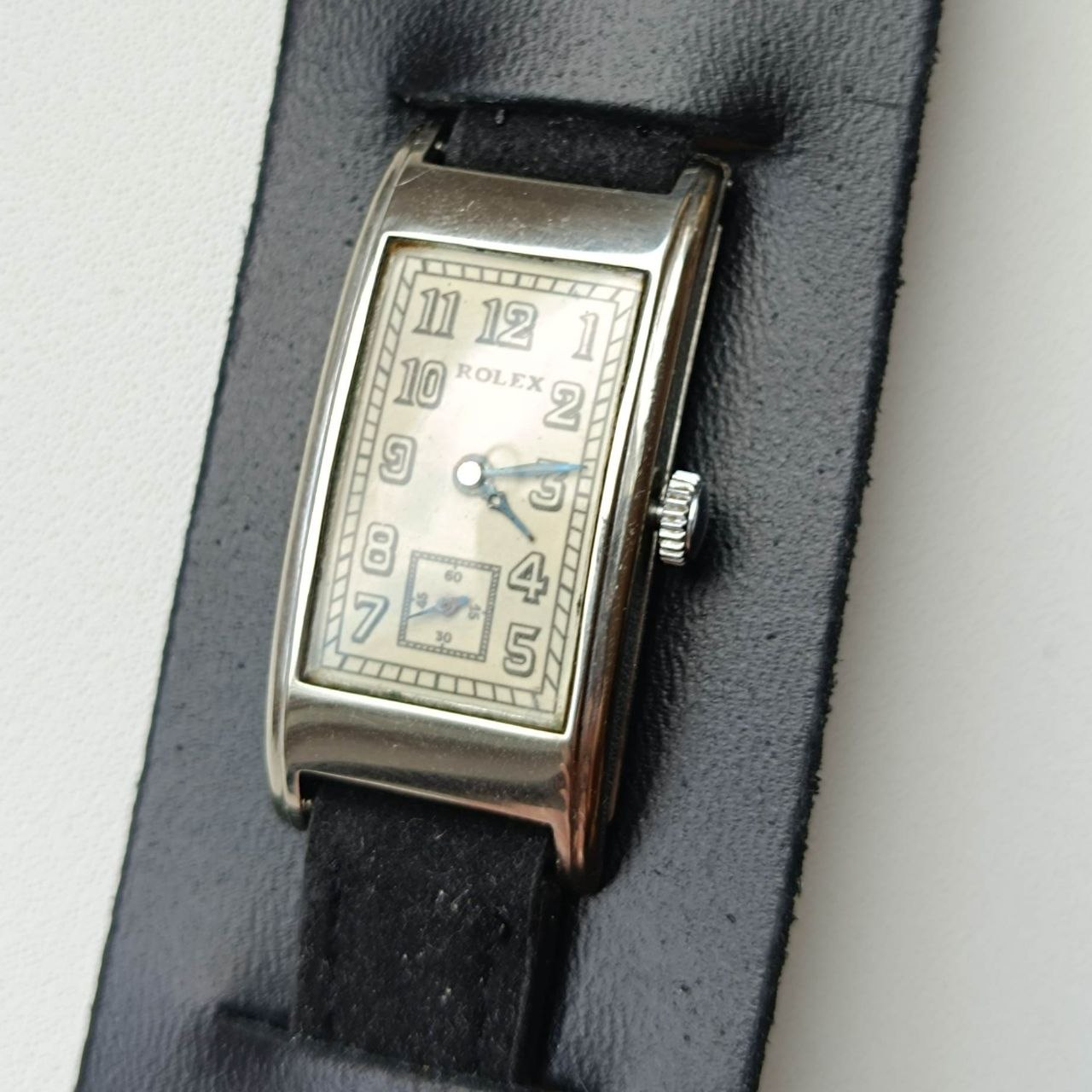 Vintage Rolex Rectangle Tank 1930s Military WW2 Officers Trench Watch photo 2