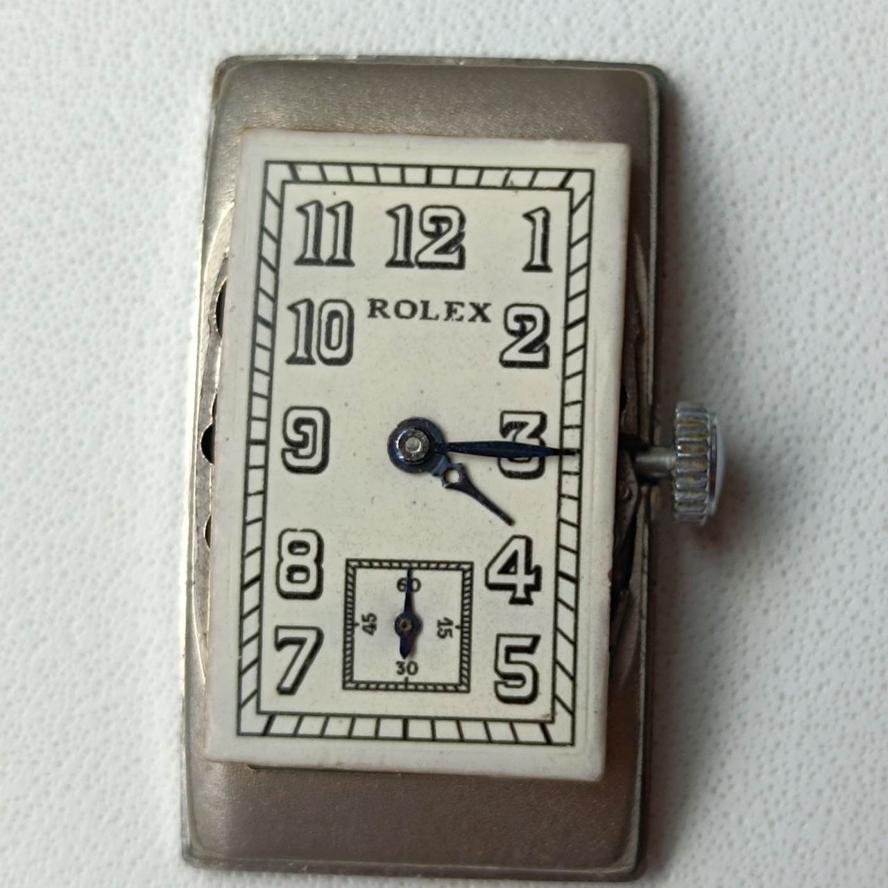 Vintage Rolex Rectangle Tank 1930s Military WW2 Officers Trench Watch photo 5