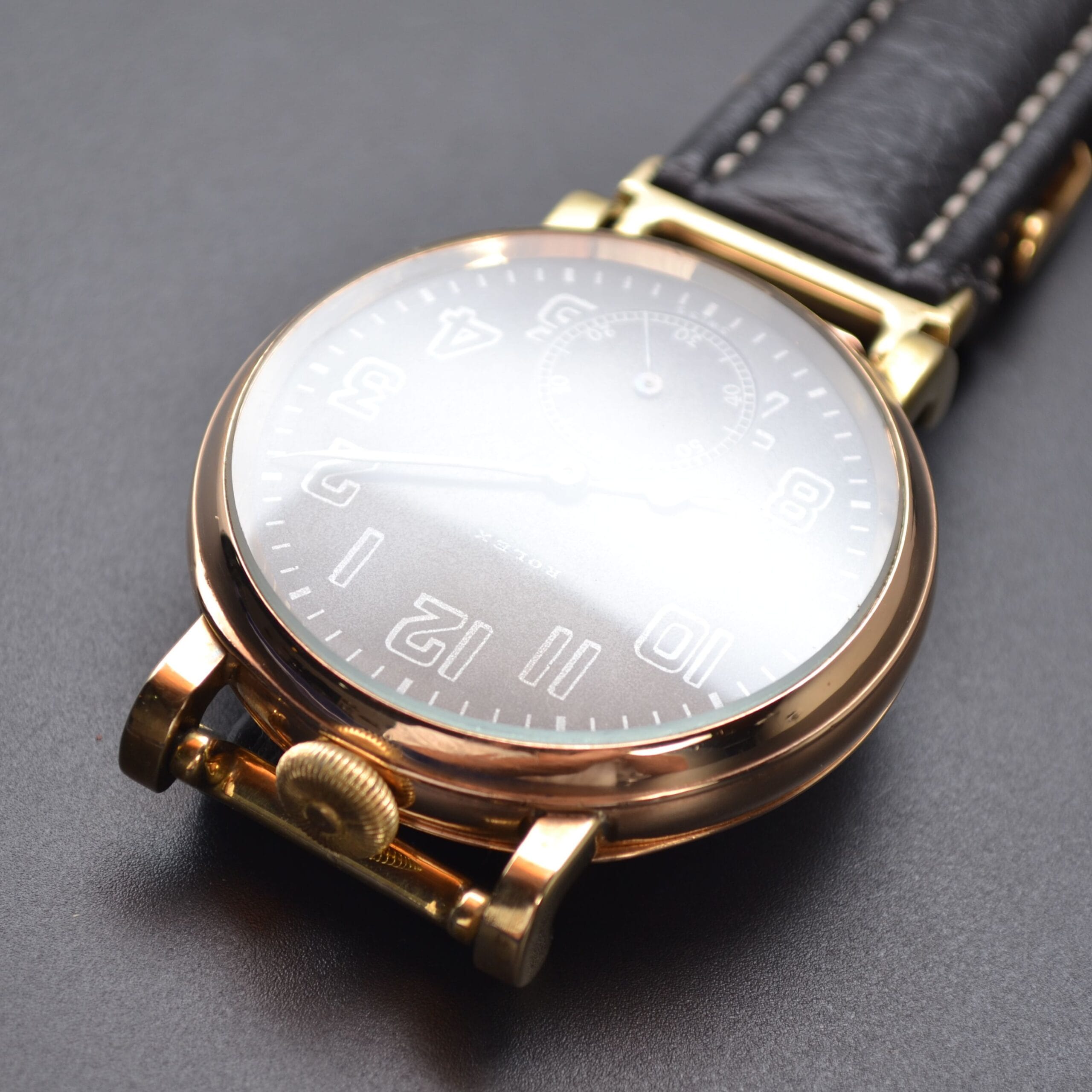 WW1 Rolex Pilot's Watch – 15 Jewel Gold-Plated Dennison Case (Military Issued) photo 4