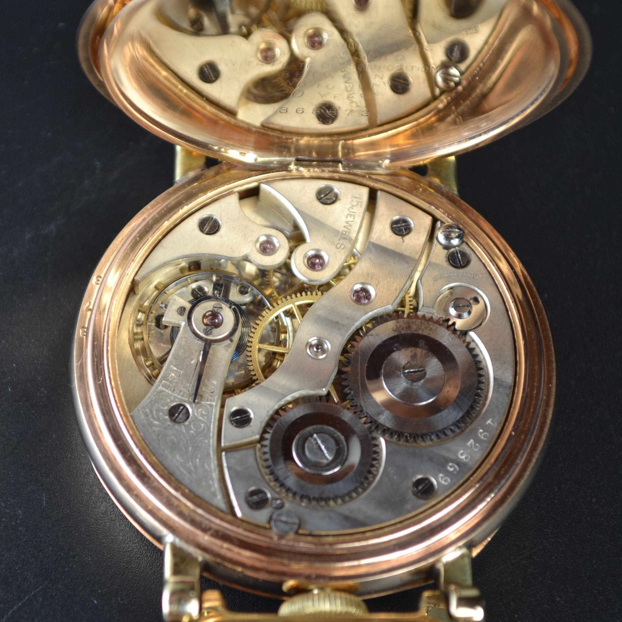 WW1 Rolex Pilot's Watch – 15 Jewel Gold-Plated Dennison Case (Military Issued) photo 8