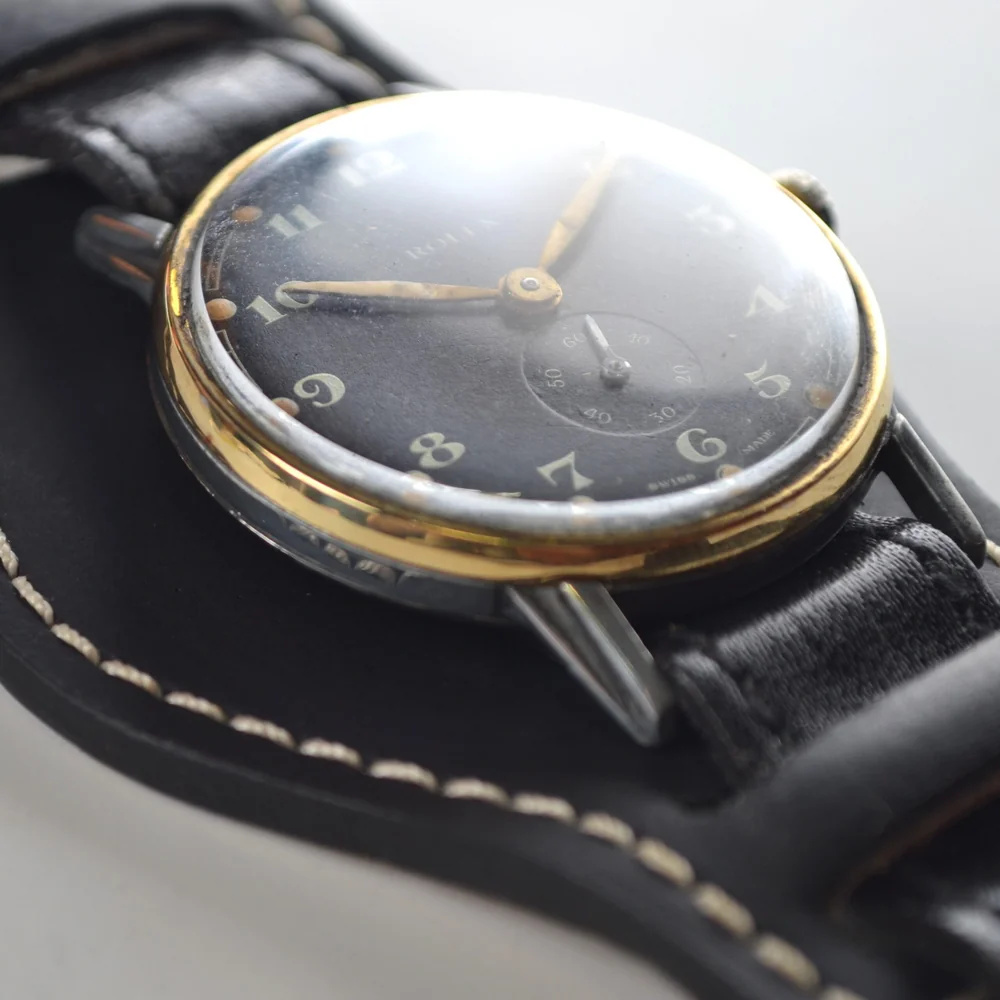WW2 Era Rolex Bubbleback Military Watch - 35mm Officer's Trench Watch (1940s)