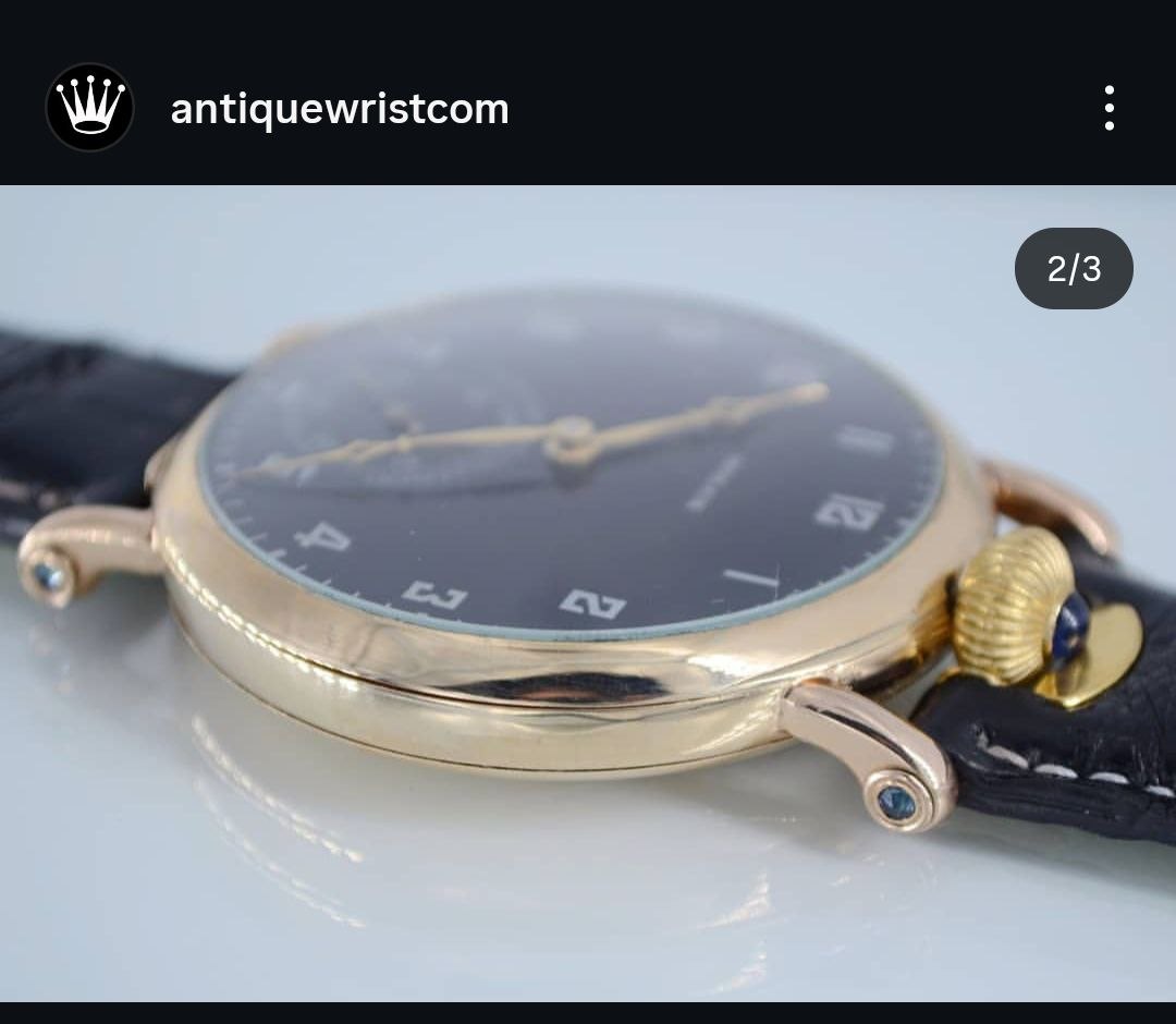 Rolex pocket watch converted to wristwatch — notched-strap crown construction