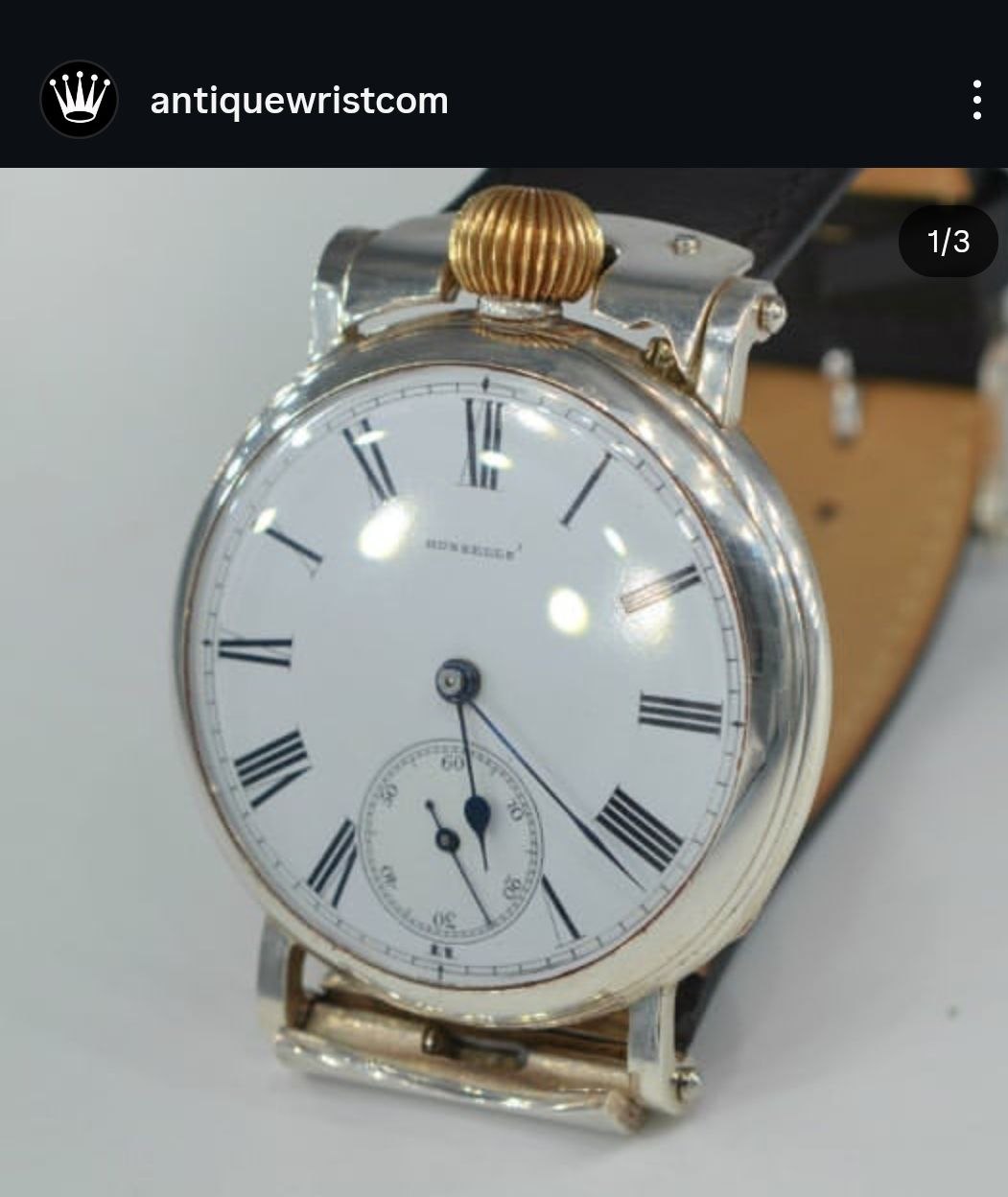 Russell's pocket watch converted to wristwatch — early dedicated lug construction