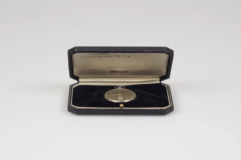 Illinois 13L pocket watch — This Illinois Watch Company pocket watch was given to Charles A. Lindbergh in a