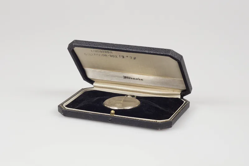 Illinois 14L pocket watch — This Illinois Watch Company pocket watch was given to Charles A. Lindbergh in a