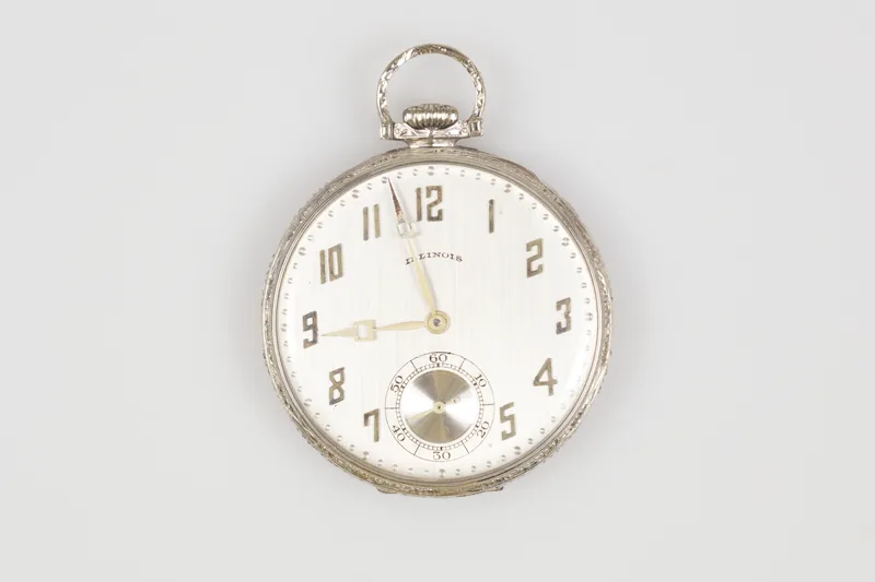 Illinois 18s pocket watch — This Illinois Watch Company pocket watch was given to Charles A. Lindbergh in a