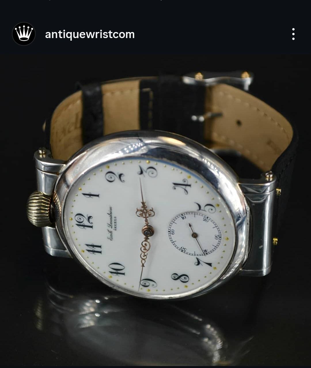 Omega pocket watch converted to wristwatch — early dedicated lug construction