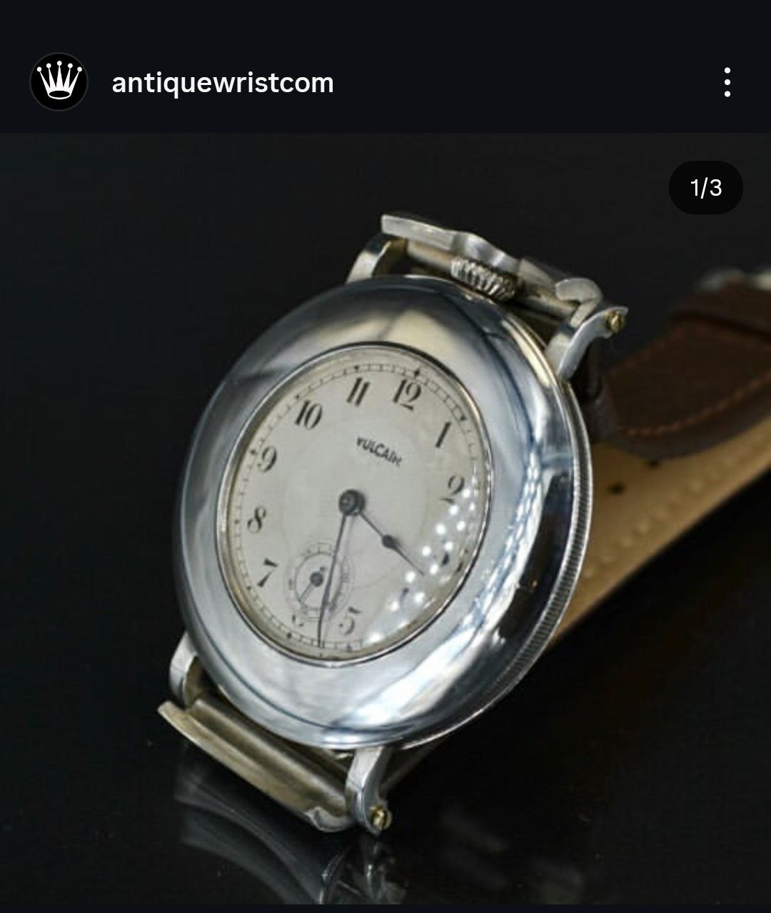 Vulcain pocket watch converted to wristwatch — early dedicated lug construction