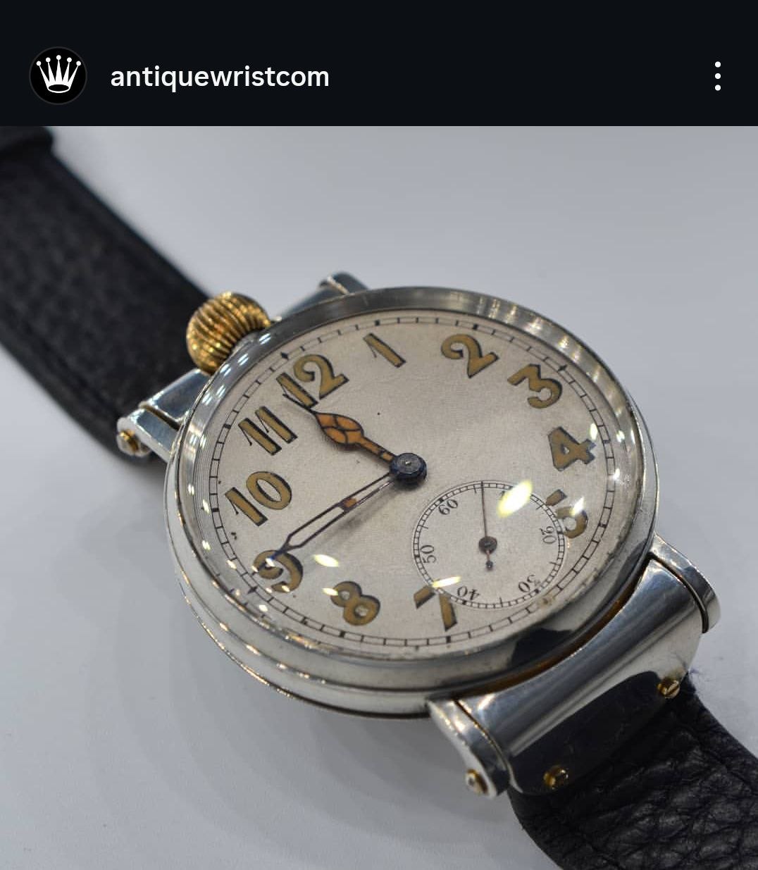 Zenith pocket watch converted to wristwatch — early dedicated lug construction