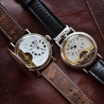 Antique Rolex pocket watch converted to wristwatch — silver case