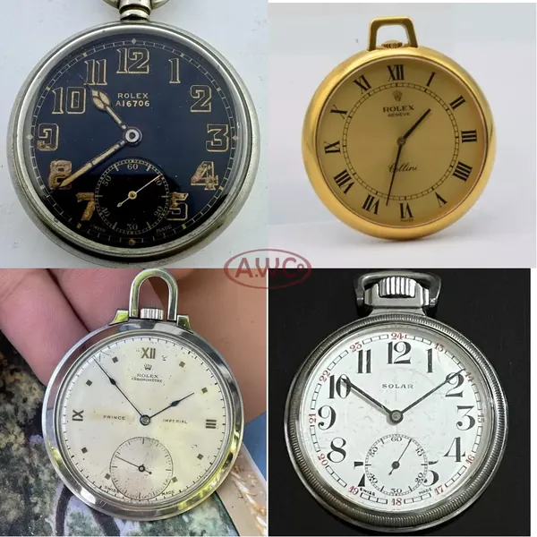 Rolex pocket dial reference — pocket rolex watch dials numeral styles collage 1