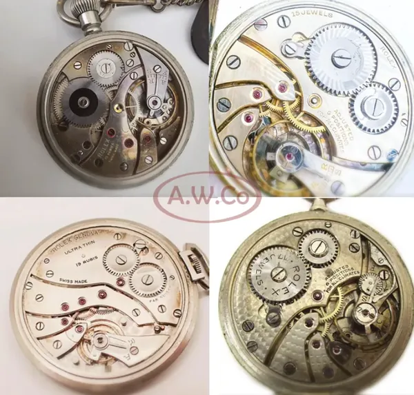 Rolex pocket movement reference — four movement variations