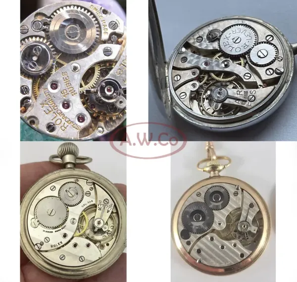 Rolex pocket movement reference — four pocket watch movements